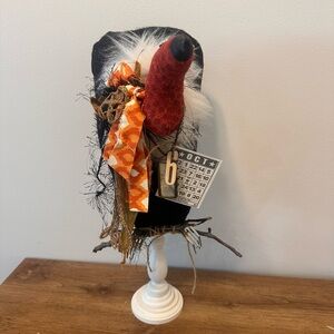 Halloween Crow Decor with Orange Accents